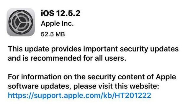 襄州苹果手机维修分享iOS12.5.2发布，建议所有老苹果用户安装 